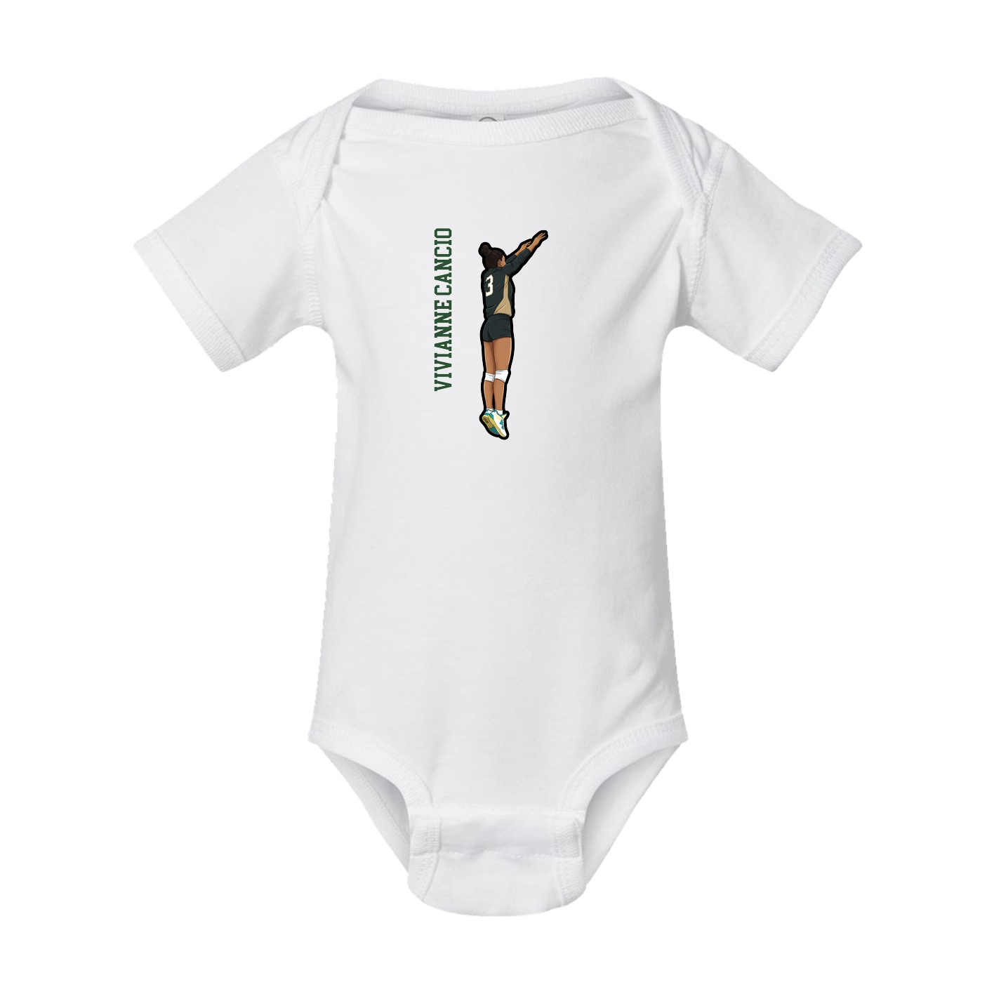 Baby Onesie — Name Vertical in White