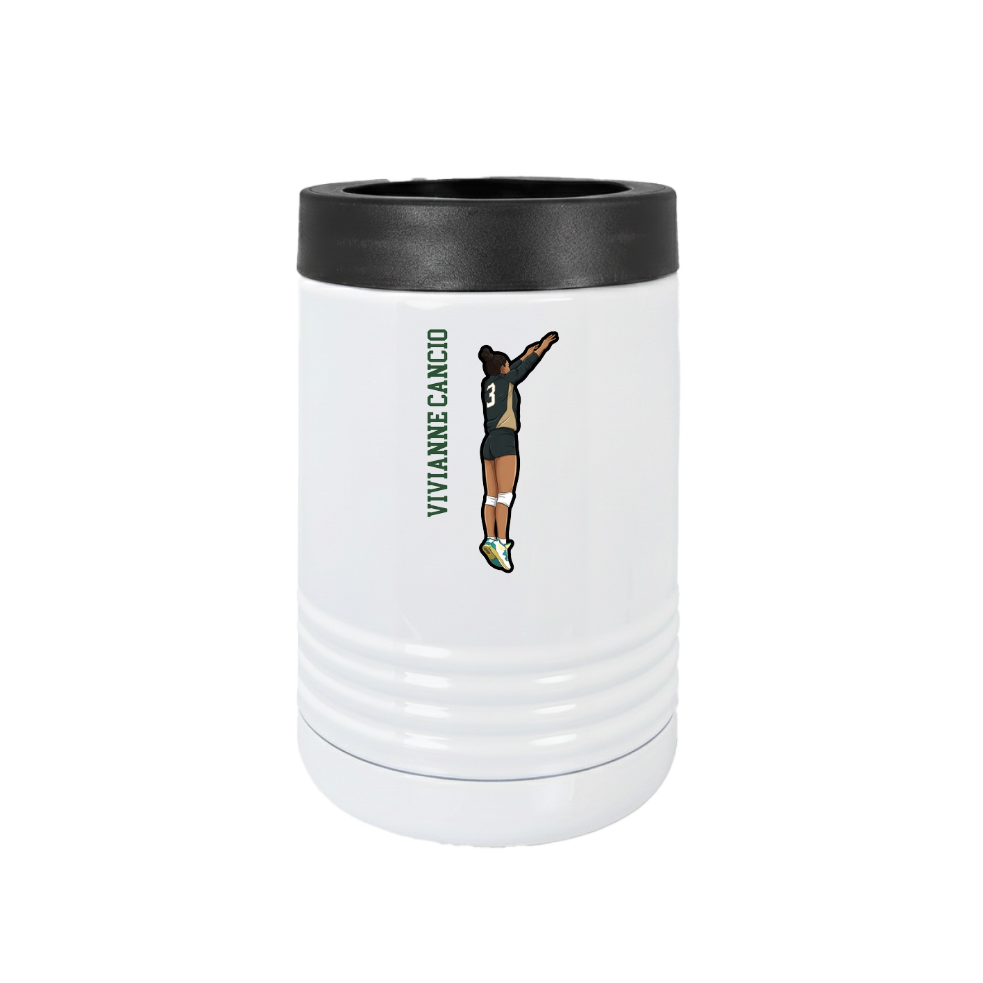 Beverage Holder — Name Vertical in White