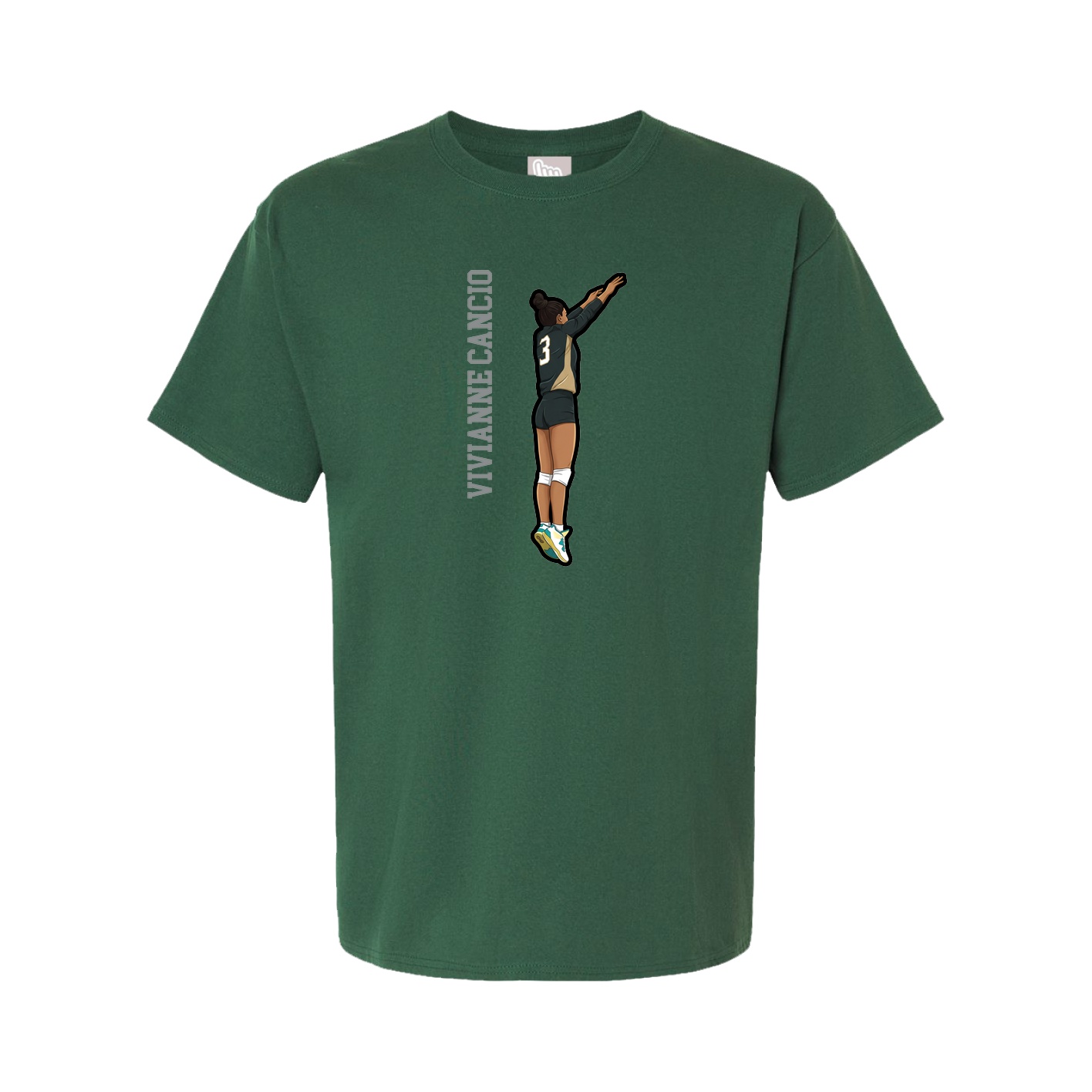 Youth Tee — Name Vertical in Green