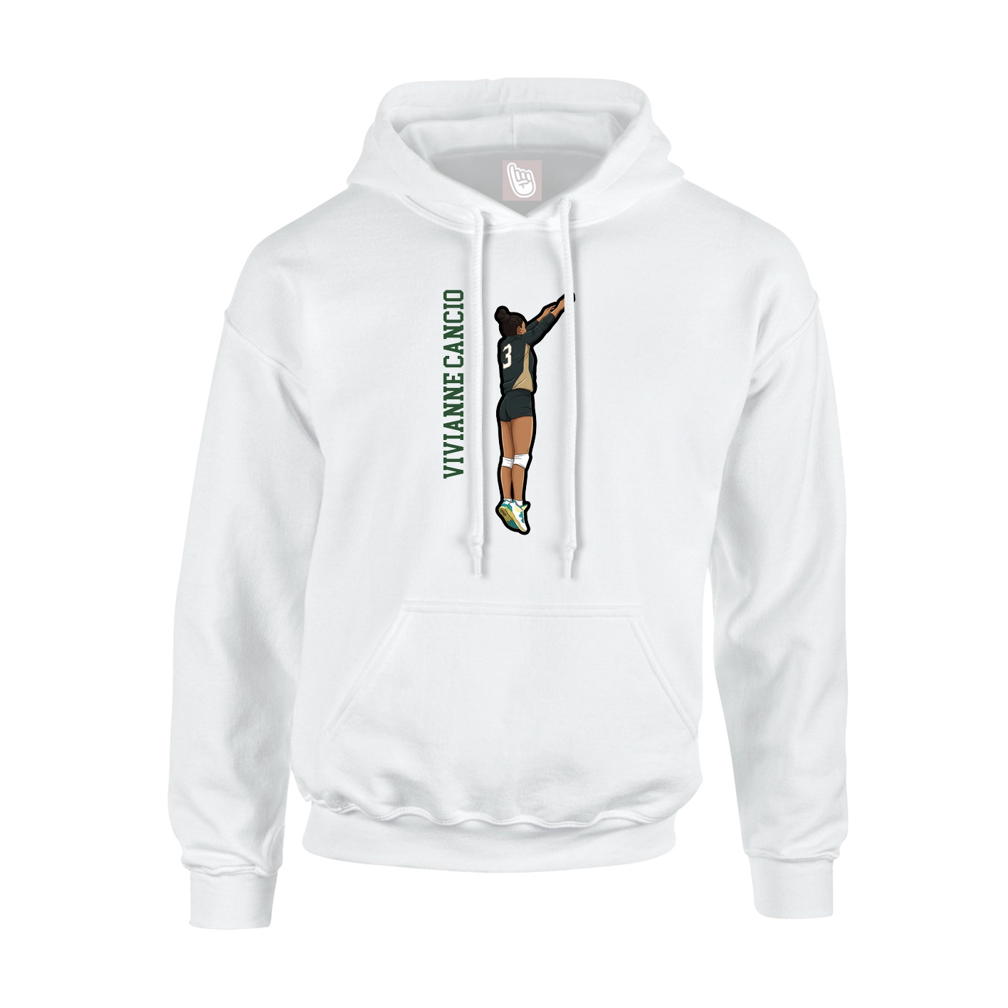 Youth Hoodie — Name Vertical in White