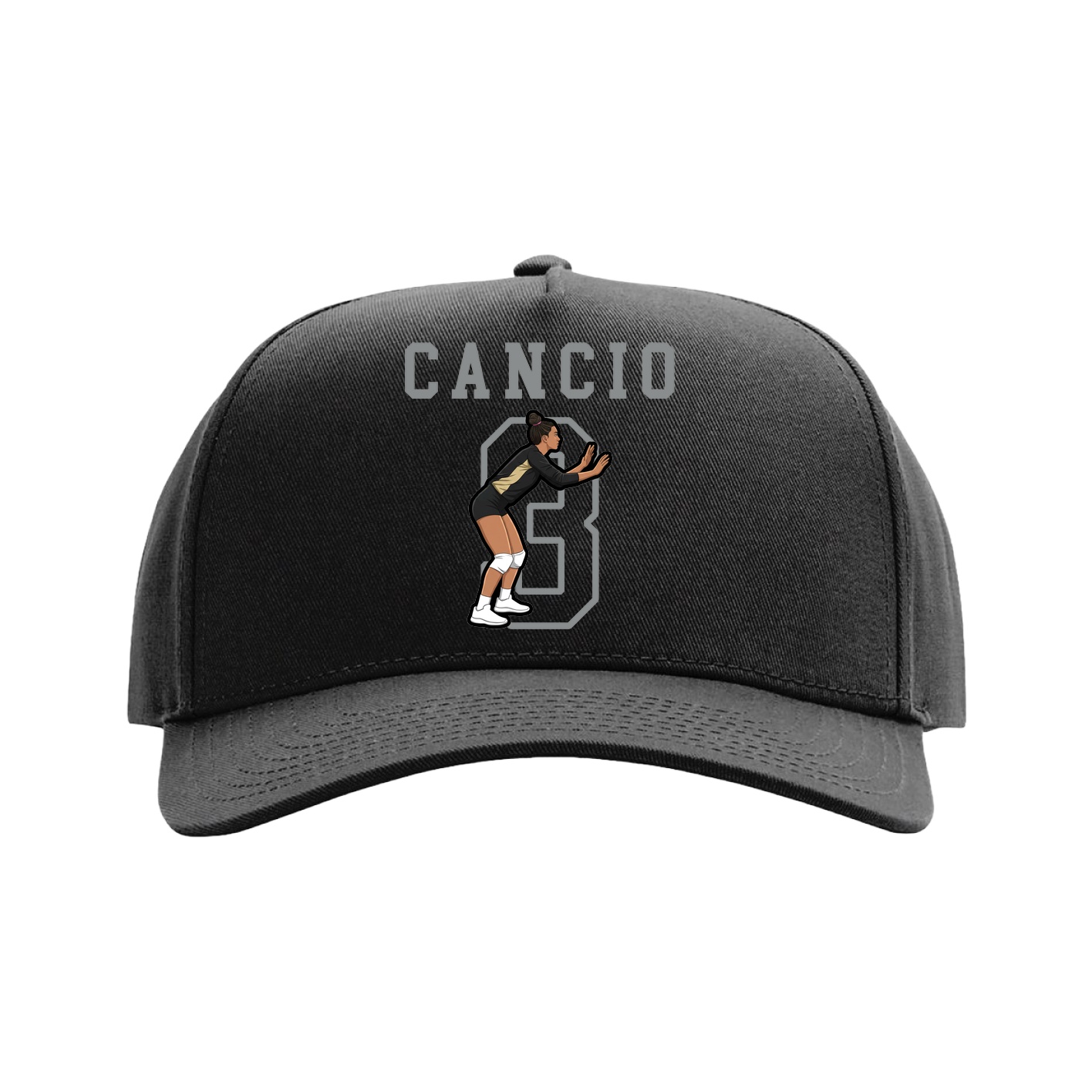 Full Fabric Five-Panel Champ Cap — Shirsey in Black