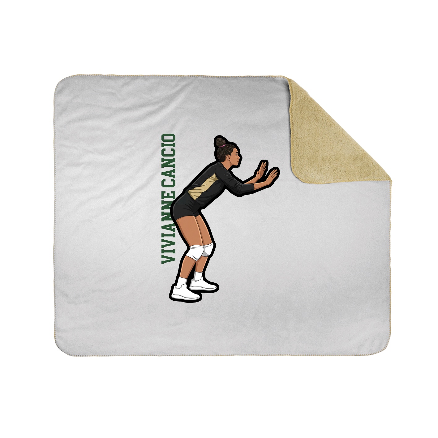 Throw Blanket — Name Vertical in White