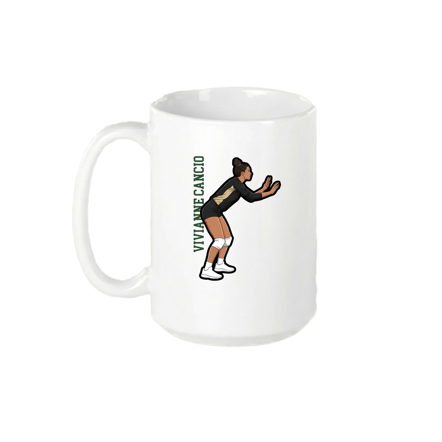 15oz Coffee Mug — Name Vertical in White