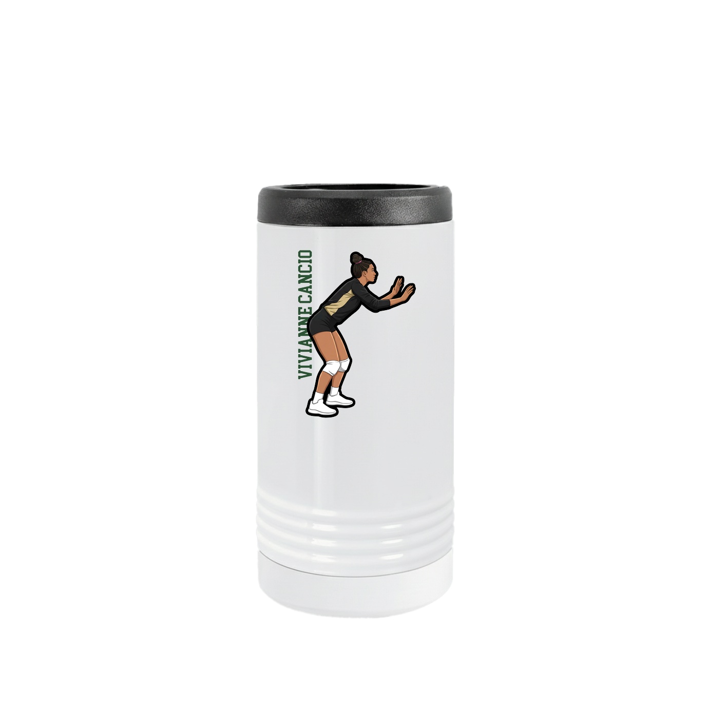 Slim Beverage Holder — Name Vertical in White