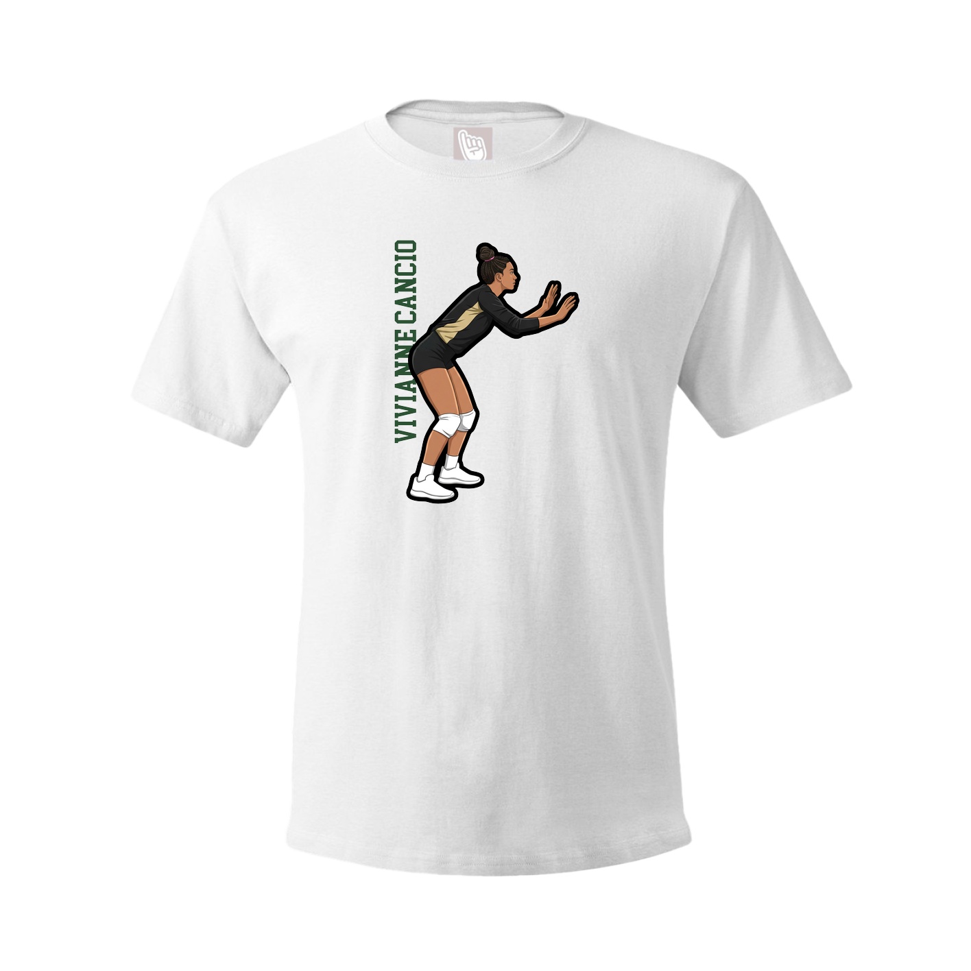 Youth Tee — Name Vertical in White