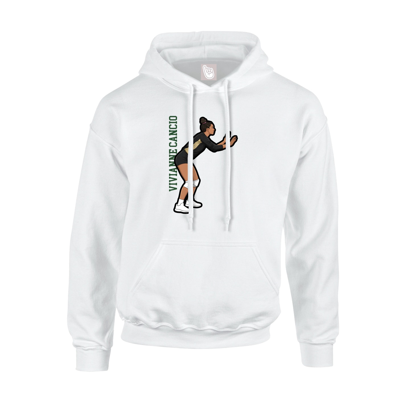 Hoodie — Name Vertical in White