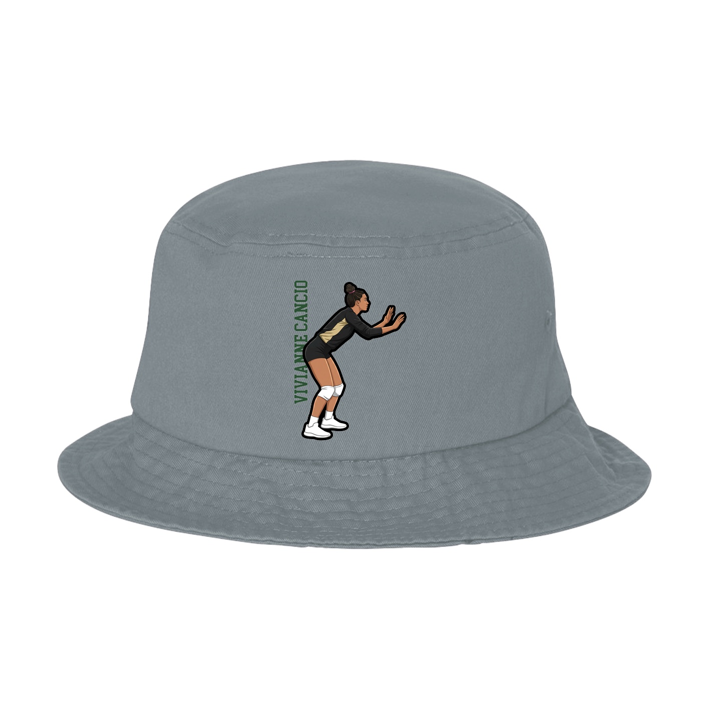 Bucket Cap — Name Vertical in Grey