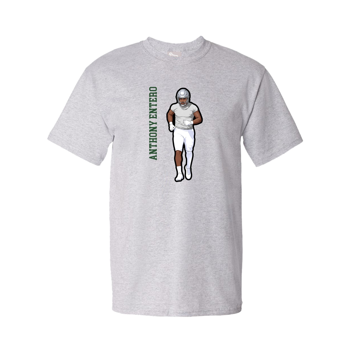 Youth Tee — Name Vertical in Grey