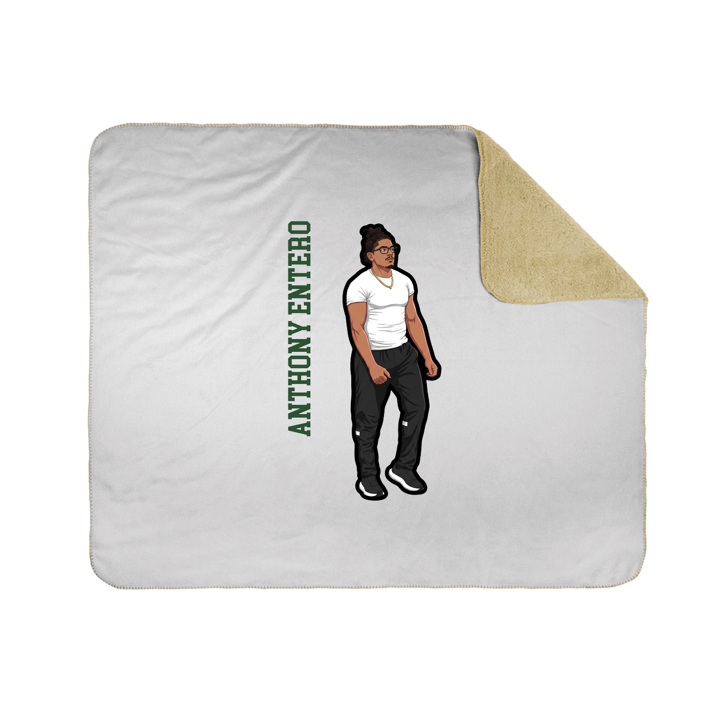 Throw Blanket — Name Vertical in White