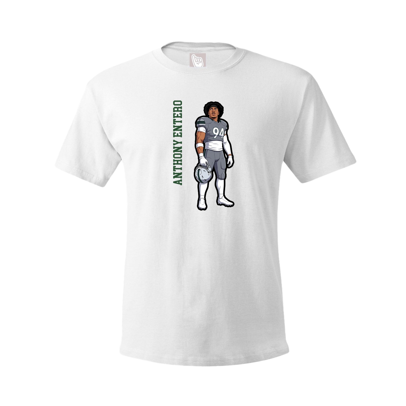 Youth Tee — Name Vertical in White