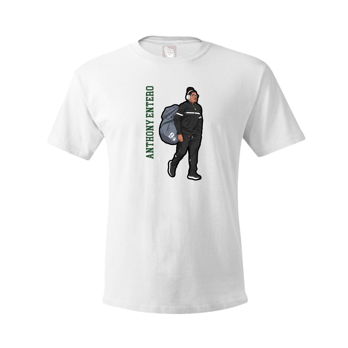 Tee — Name Vertical in White