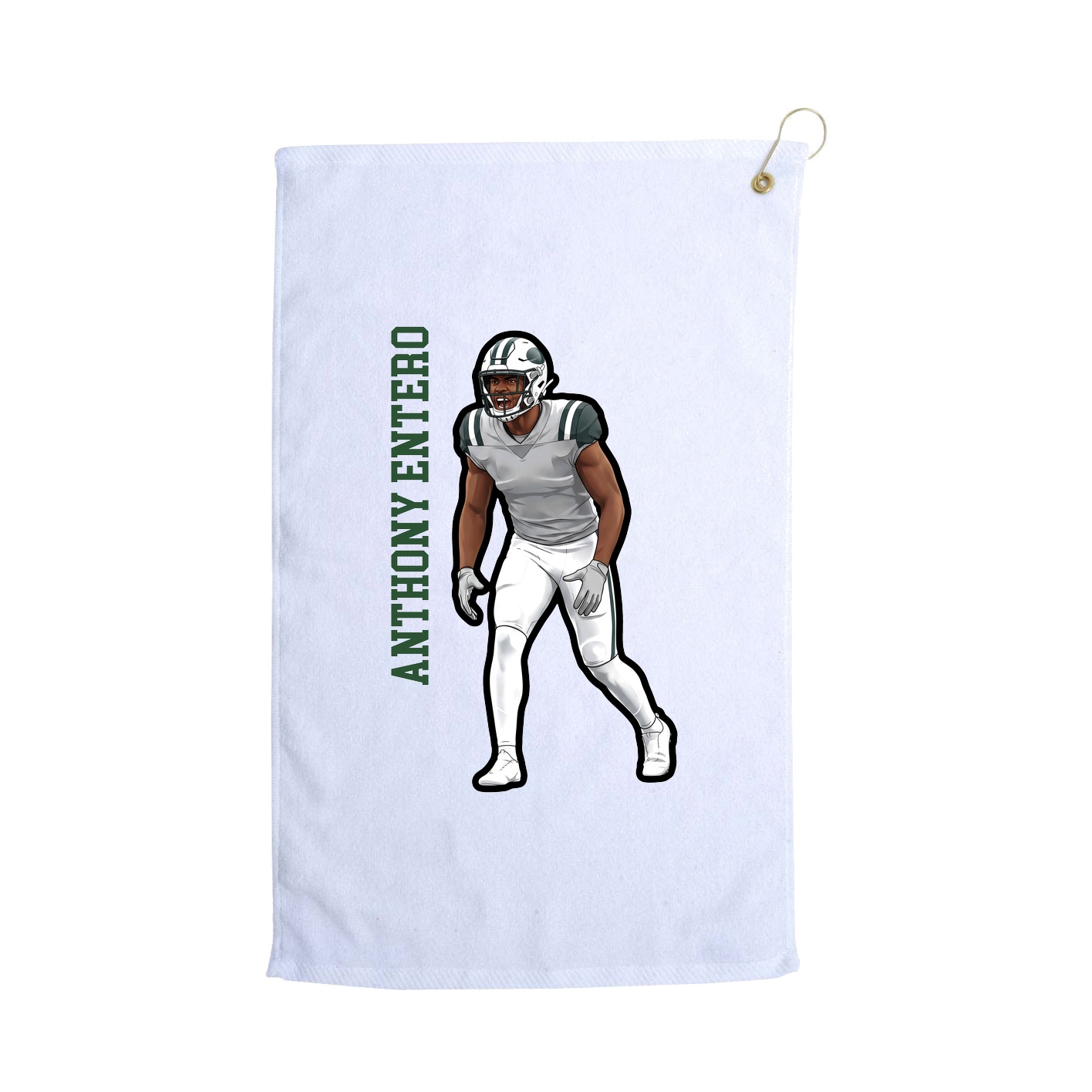 Golf Towel — Name Vertical in White