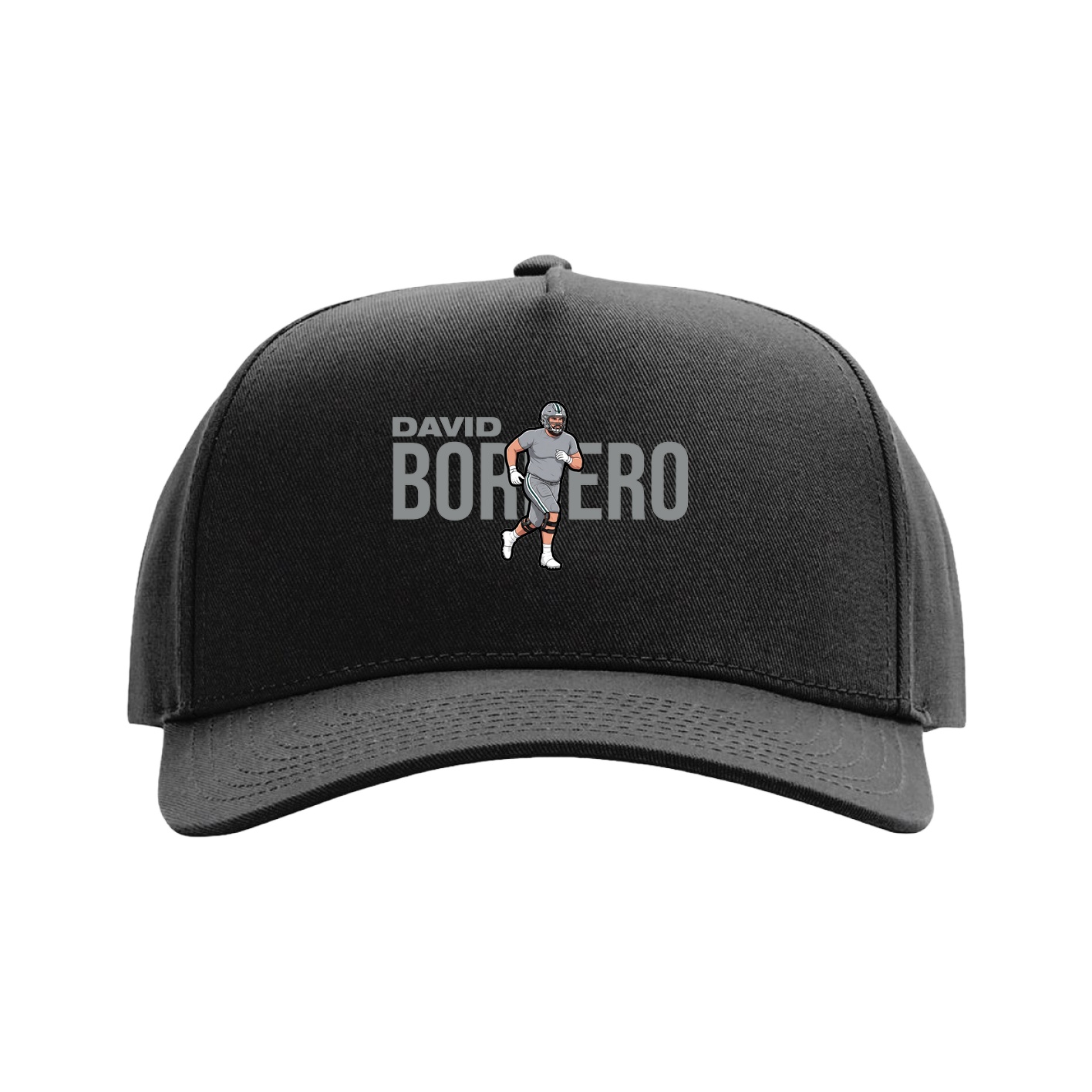 Full Fabric Five-Panel Champ Cap — Player Name in Black