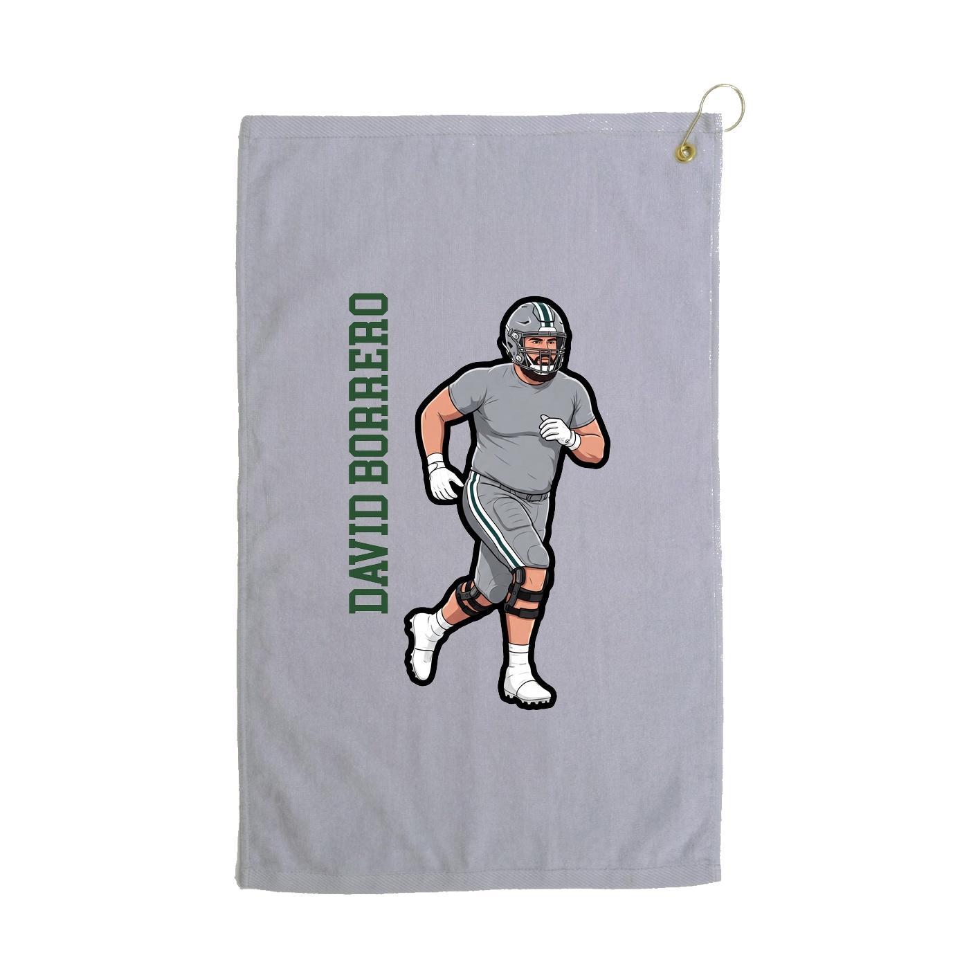 Golf Towel — Name Vertical in Grey