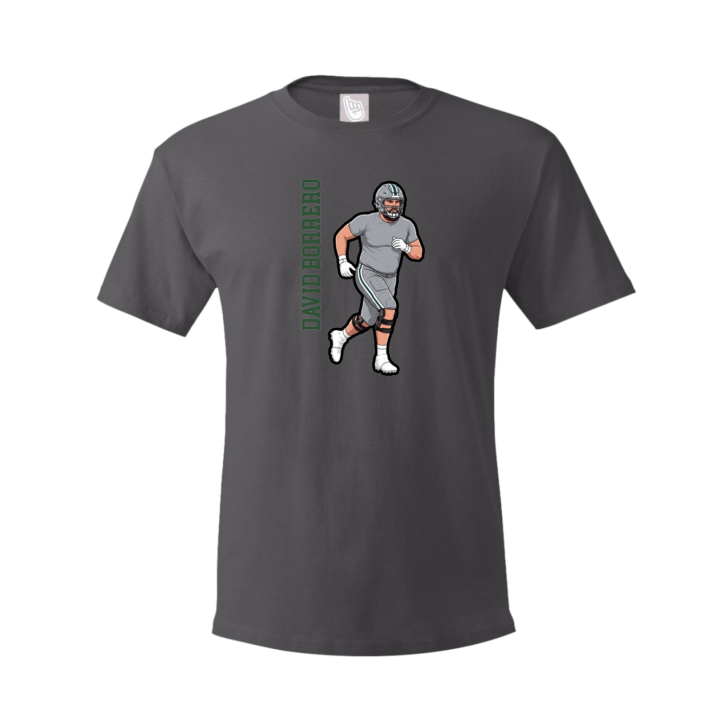 Tee — Name Vertical in Grey