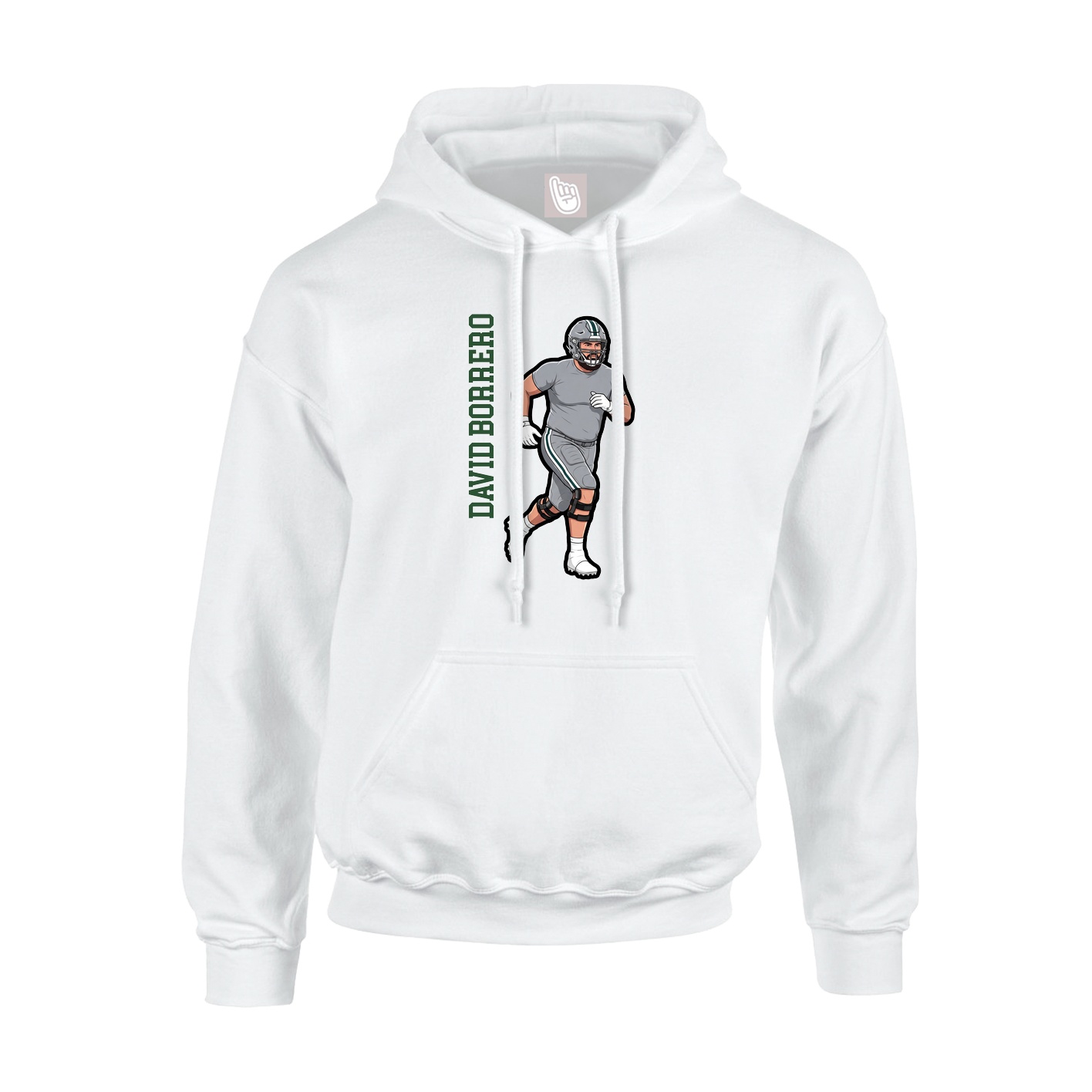 Youth Hoodie — Name Vertical in White