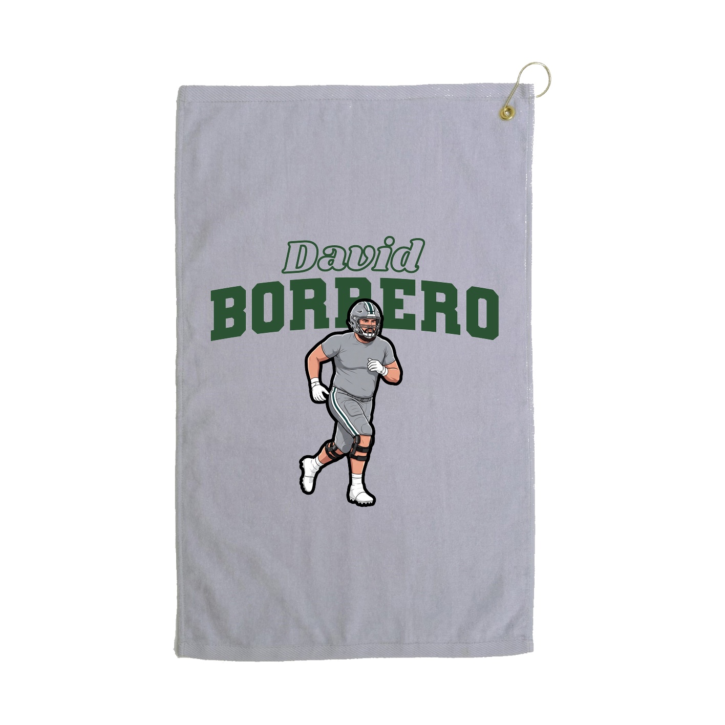 Golf Towel — Name Arch in Grey