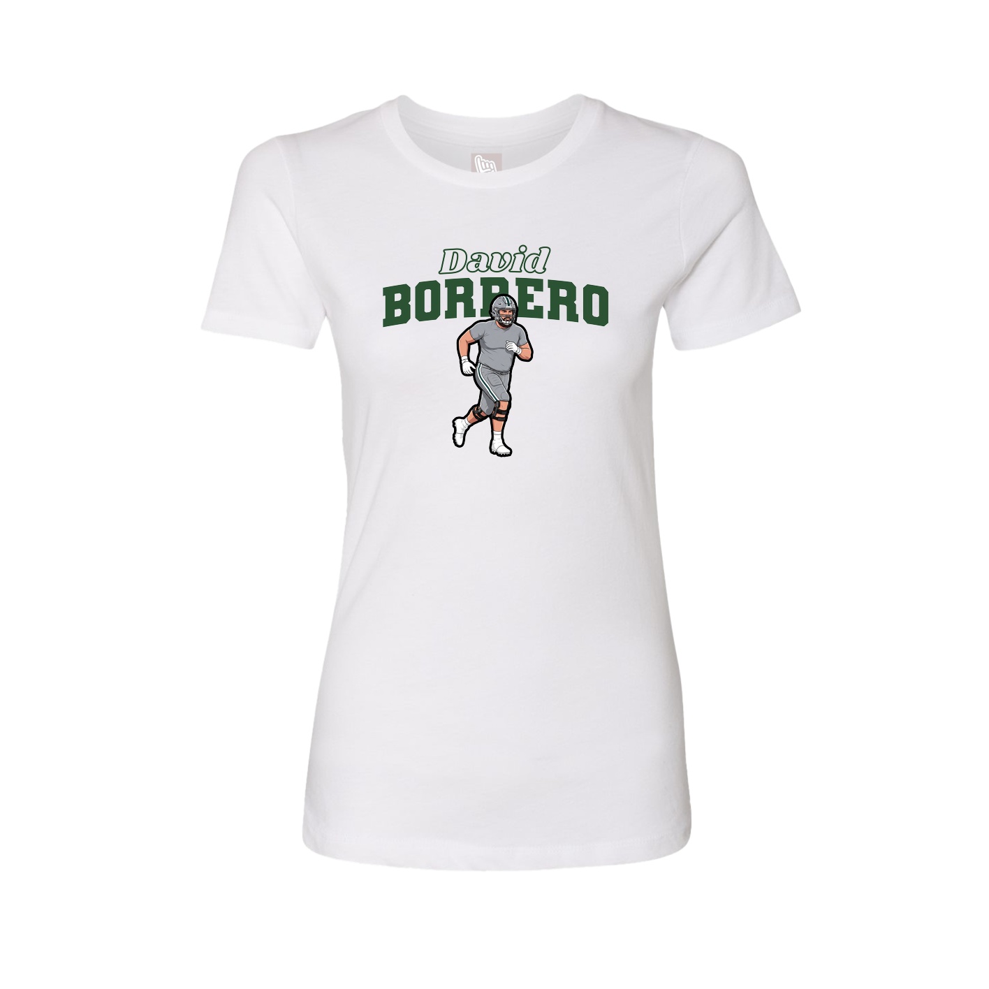 Womens Tee — Name Arch in White