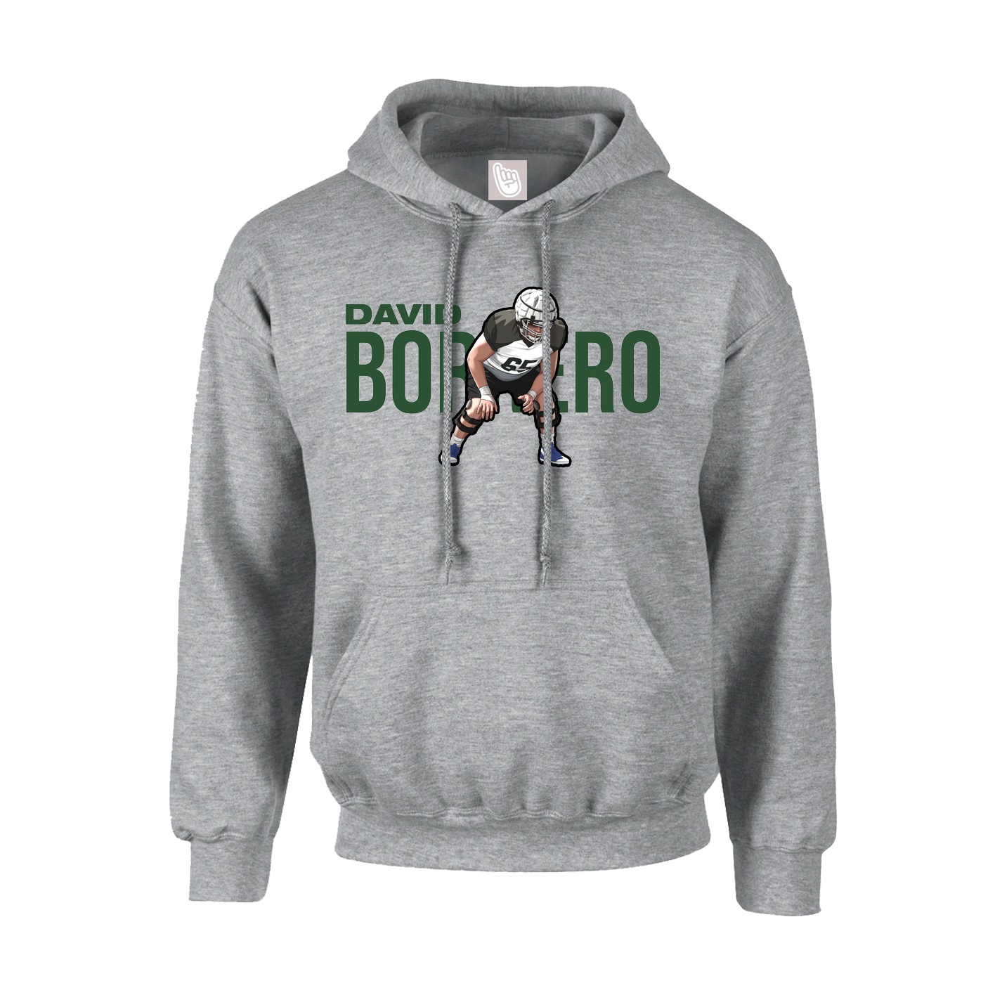 Youth Hoodie — Player Name in Grey