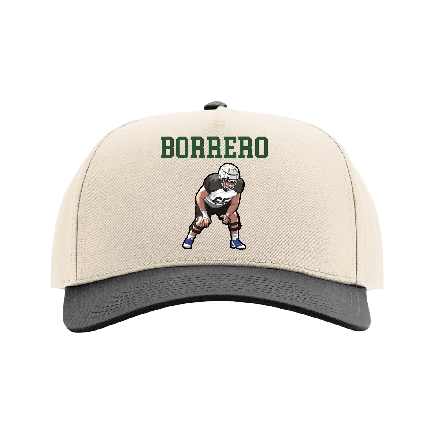 Full Fabric Five-Panel Champ Cap — Shirsey in Cream/Black