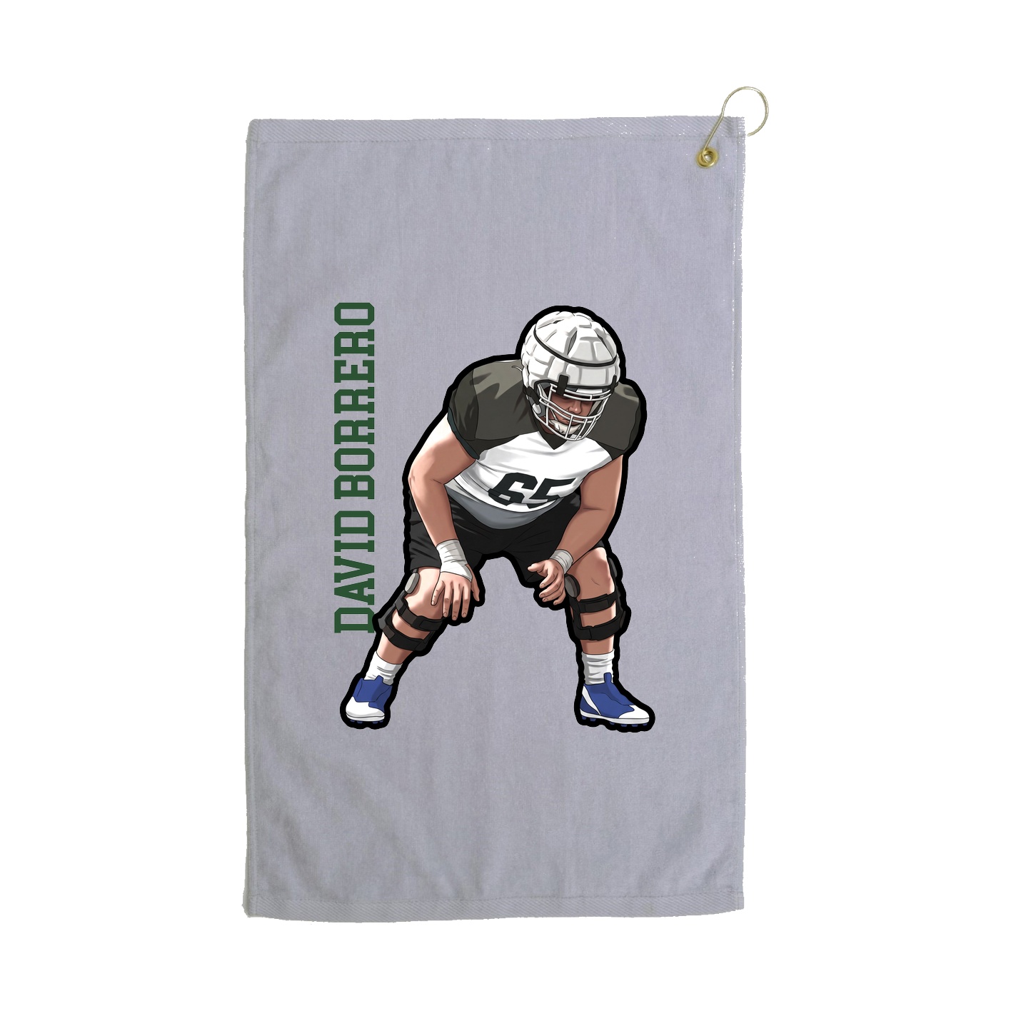 Golf Towel — Name Vertical in Grey