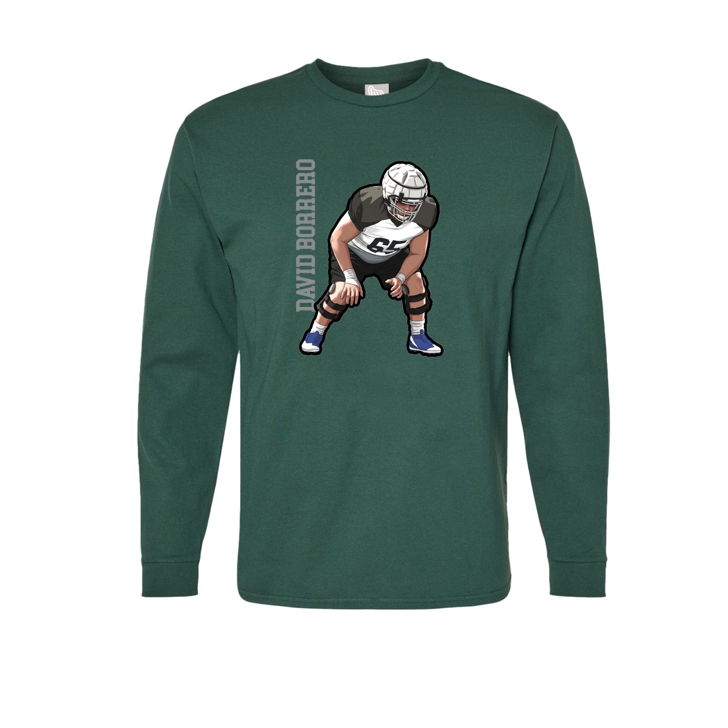 Long Sleeve Tee — Name Vertical in Green