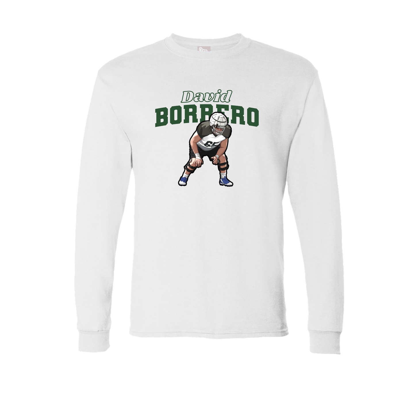 Long Sleeve Tee — Name Arch in White