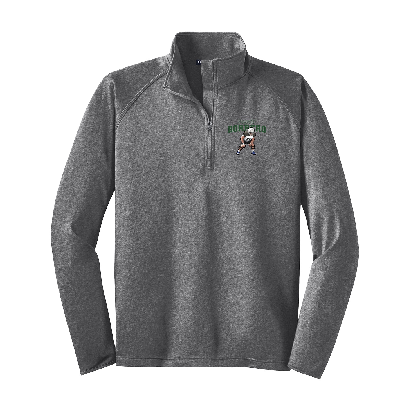 Q-Zip Pullover — Name Arch in Grey