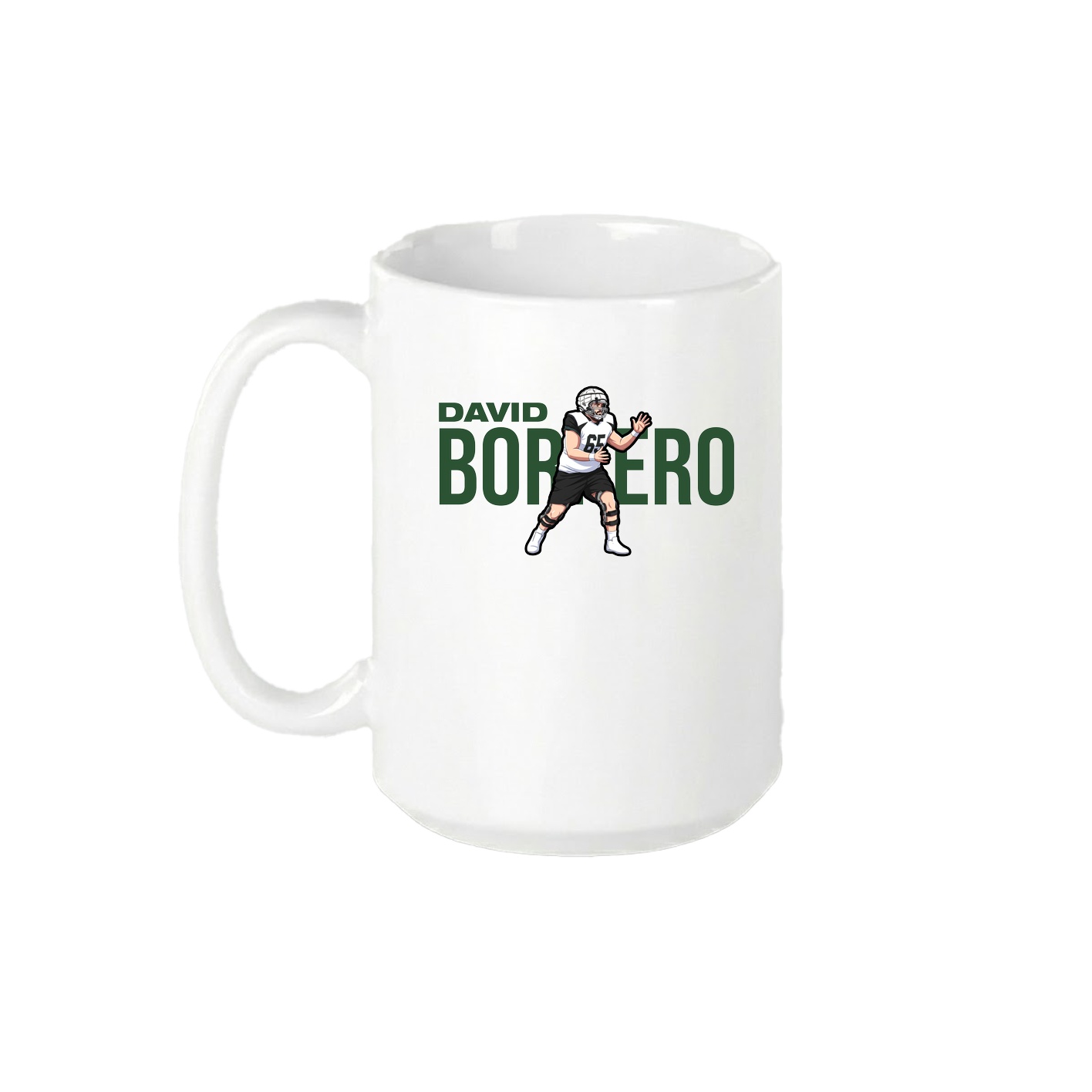 15oz Coffee Mug — Player Name in White