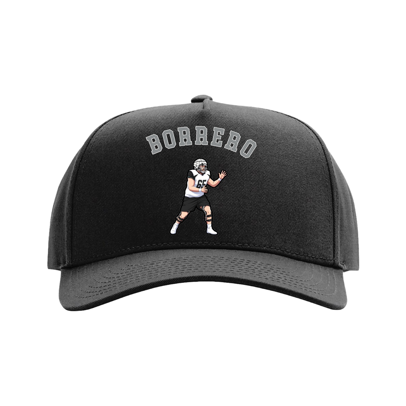 Full Fabric Five-Panel Champ Cap — Shirsey Arch in Black