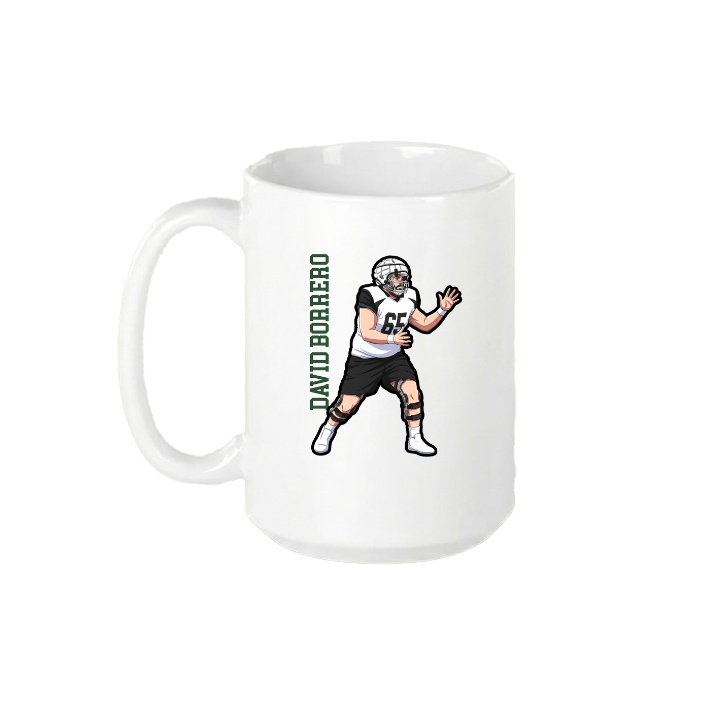 15oz Coffee Mug — Name Vertical in White
