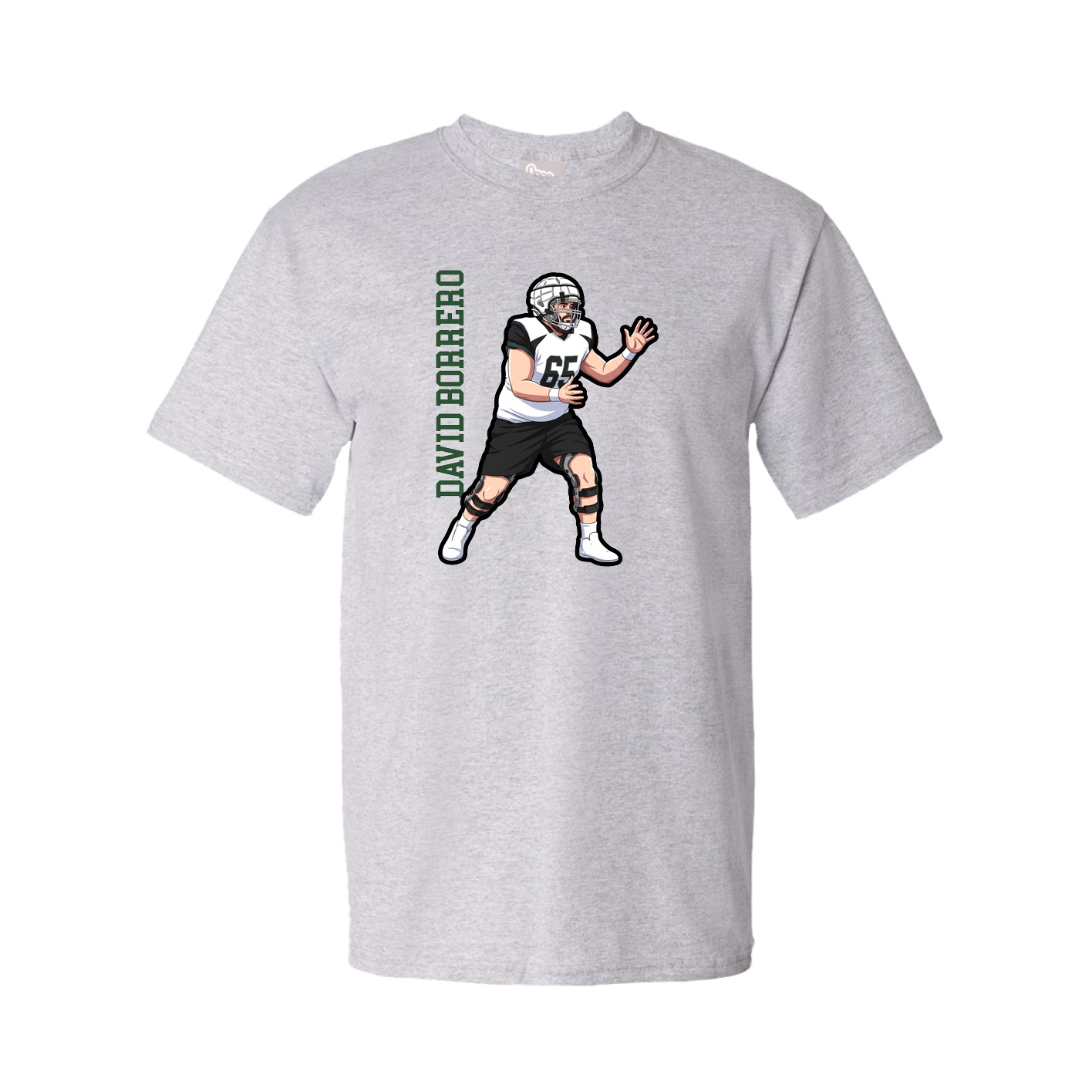Youth Tee — Name Vertical in Grey