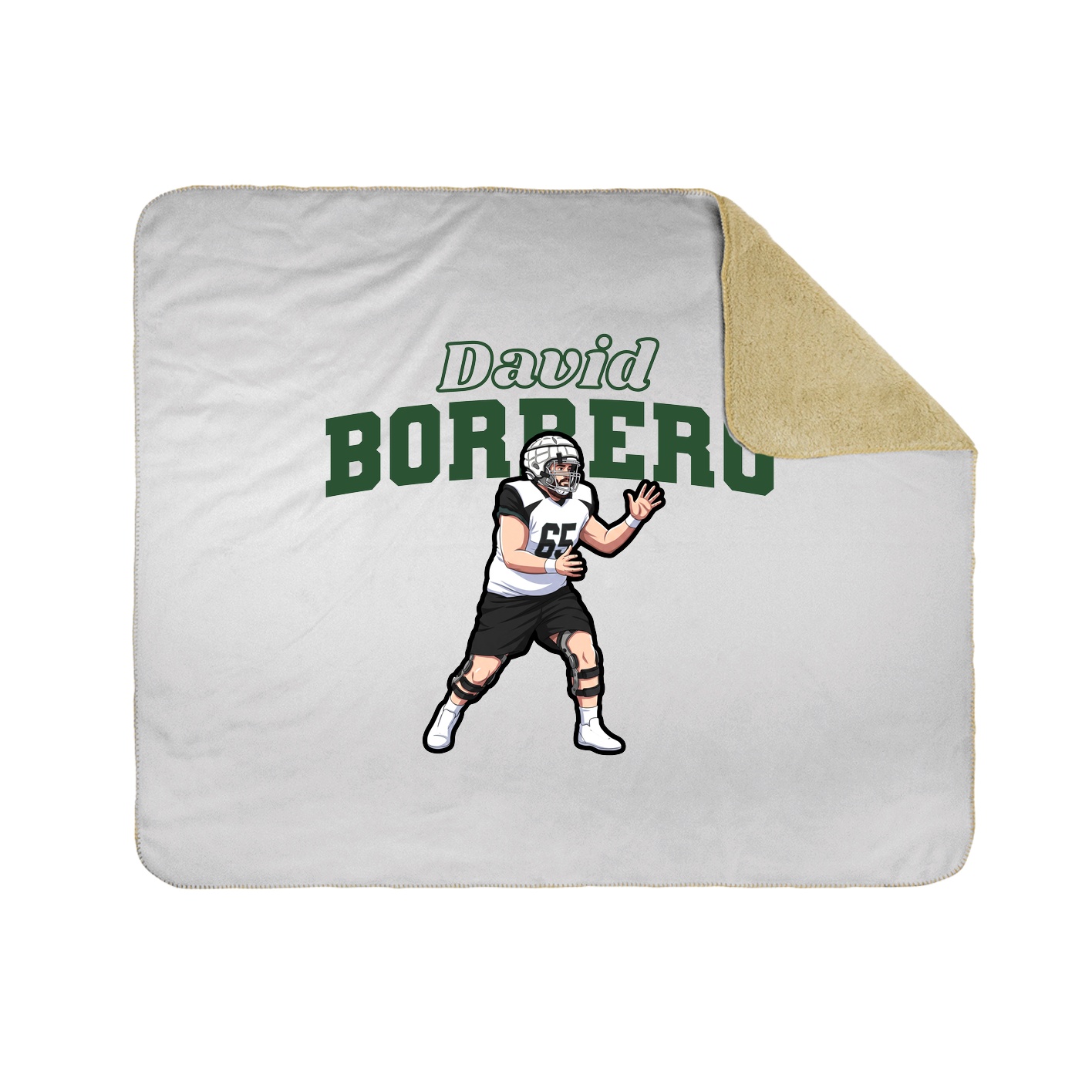 Throw Blanket — Name Arch in White