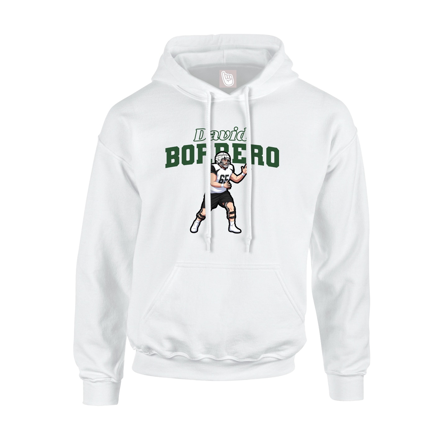Hoodie — Name Arch in White