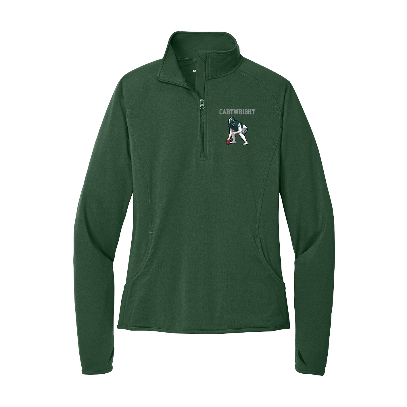 Women's Q-Zip Pullover — Shirsey in Green