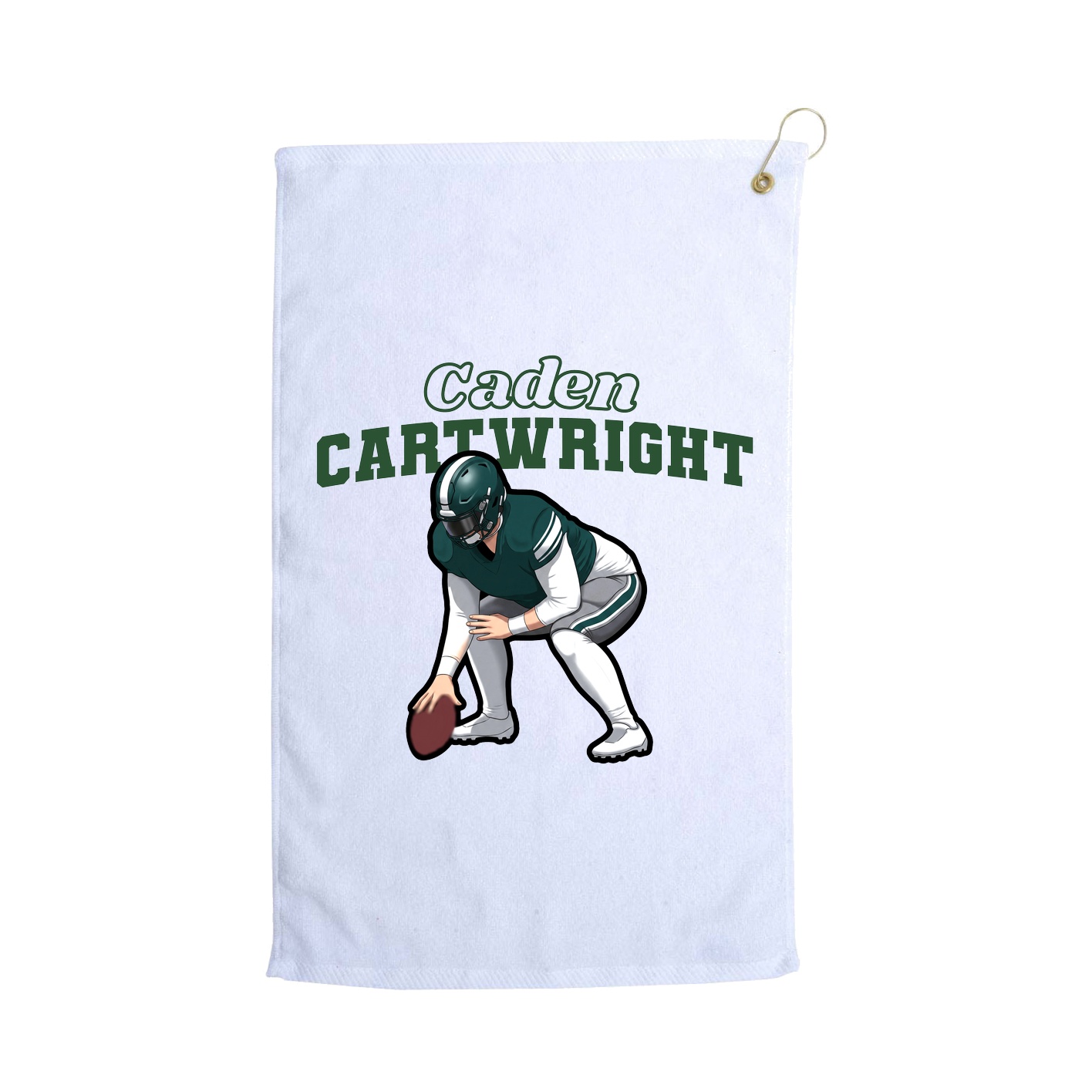 Golf Towel — Name Arch in White