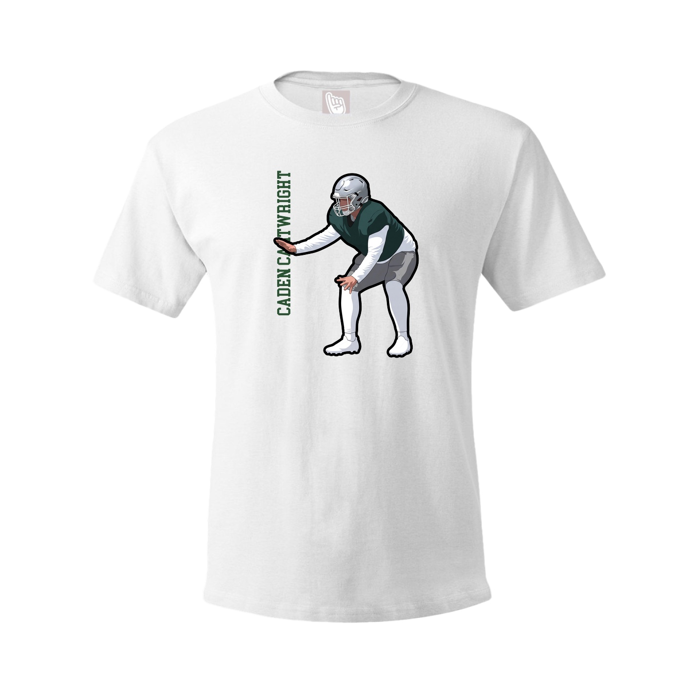 Tee — Name Vertical in White