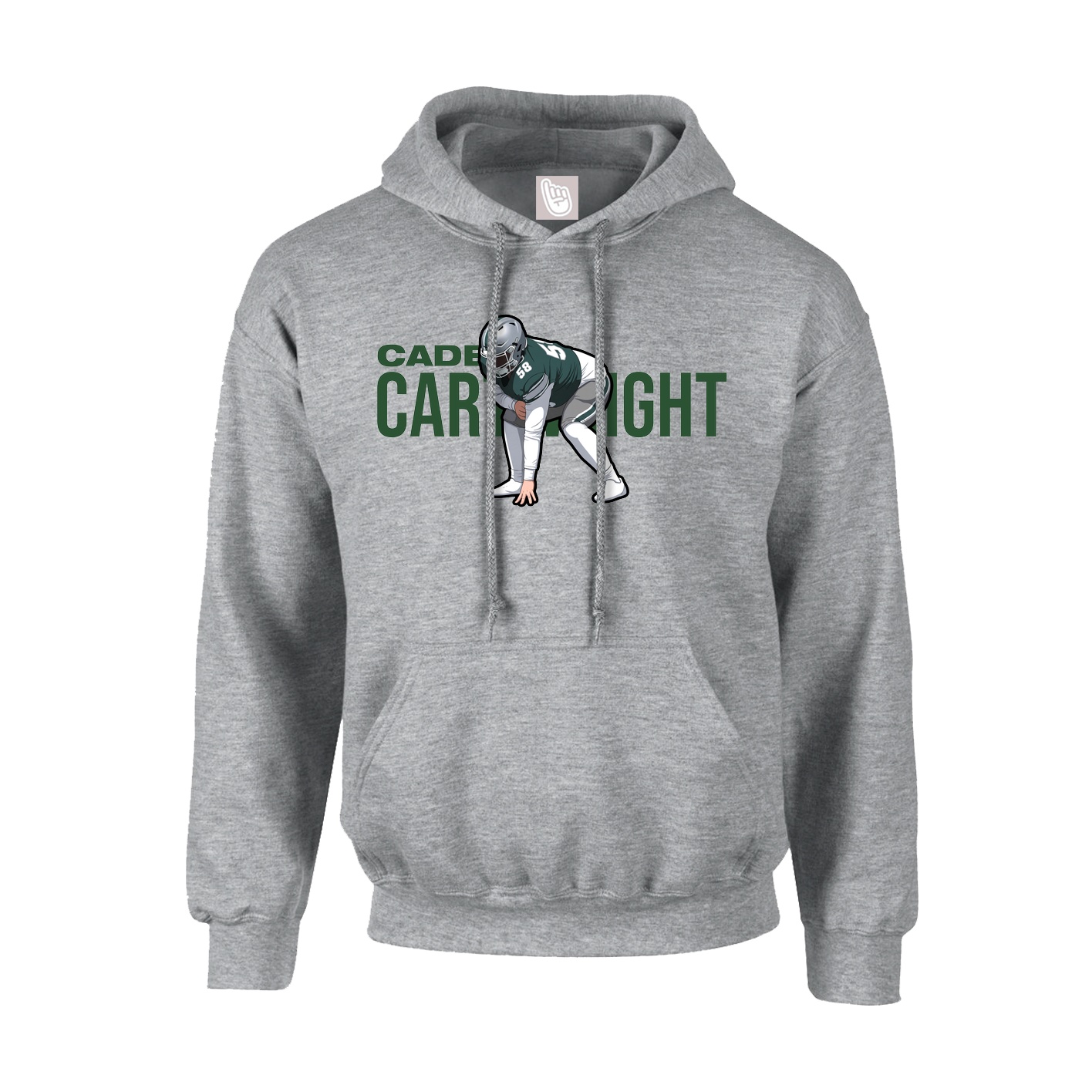Hoodie — Player Name in Grey