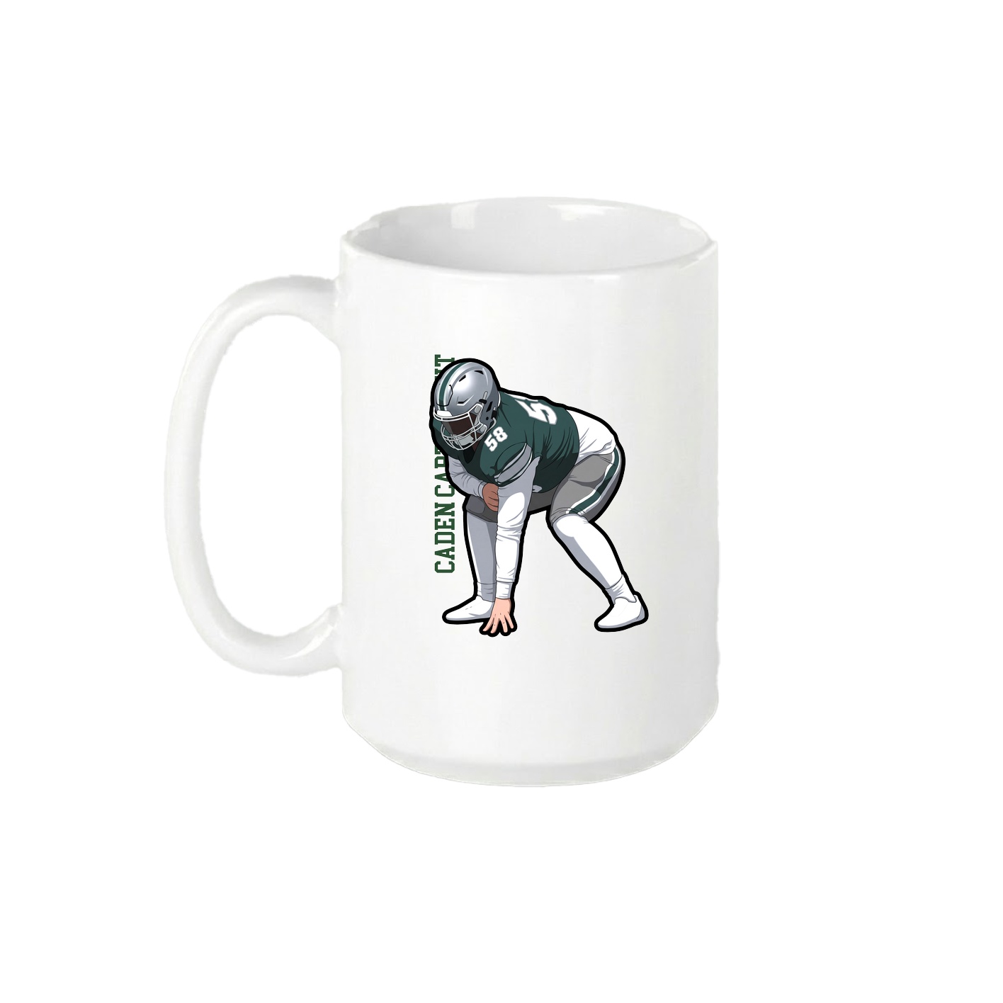 15oz Coffee Mug — Name Vertical in White