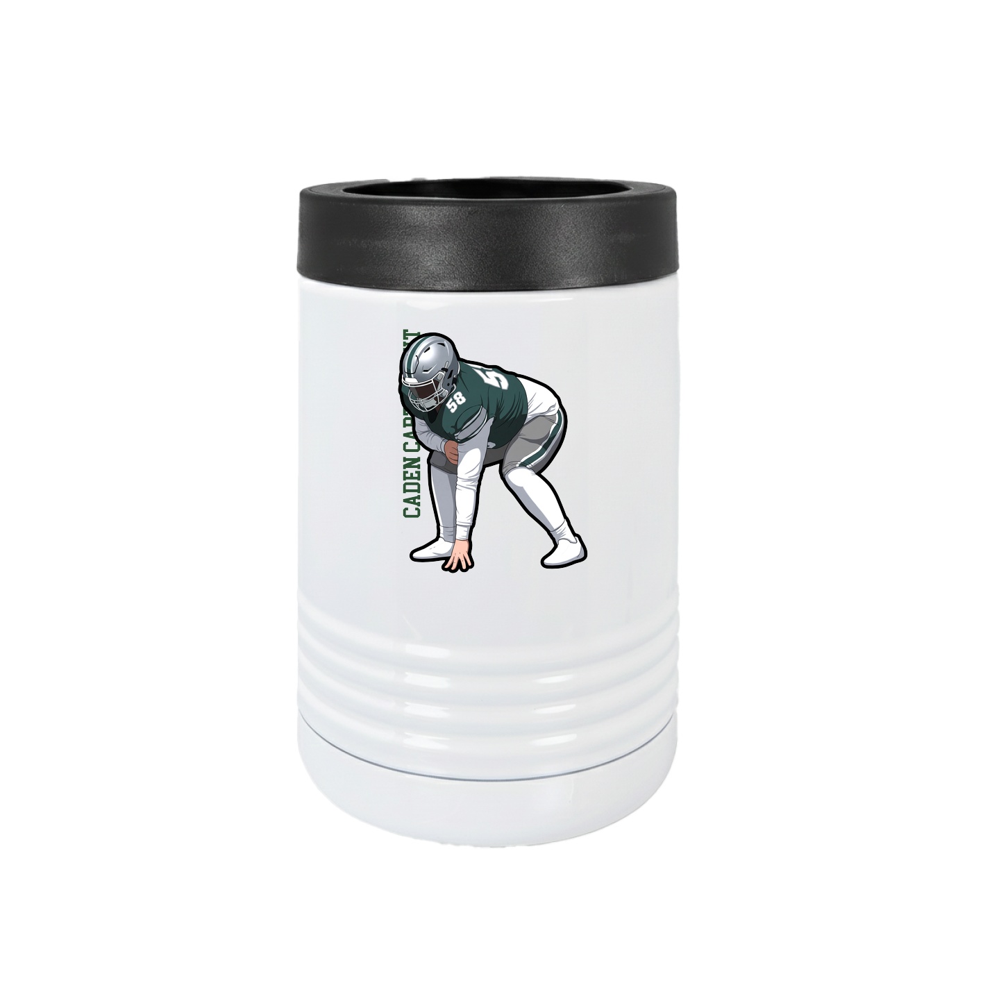 Beverage Holder — Name Vertical in White