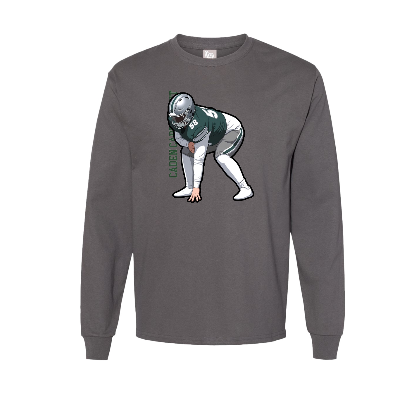 Long Sleeve Tee — Name Vertical in Grey