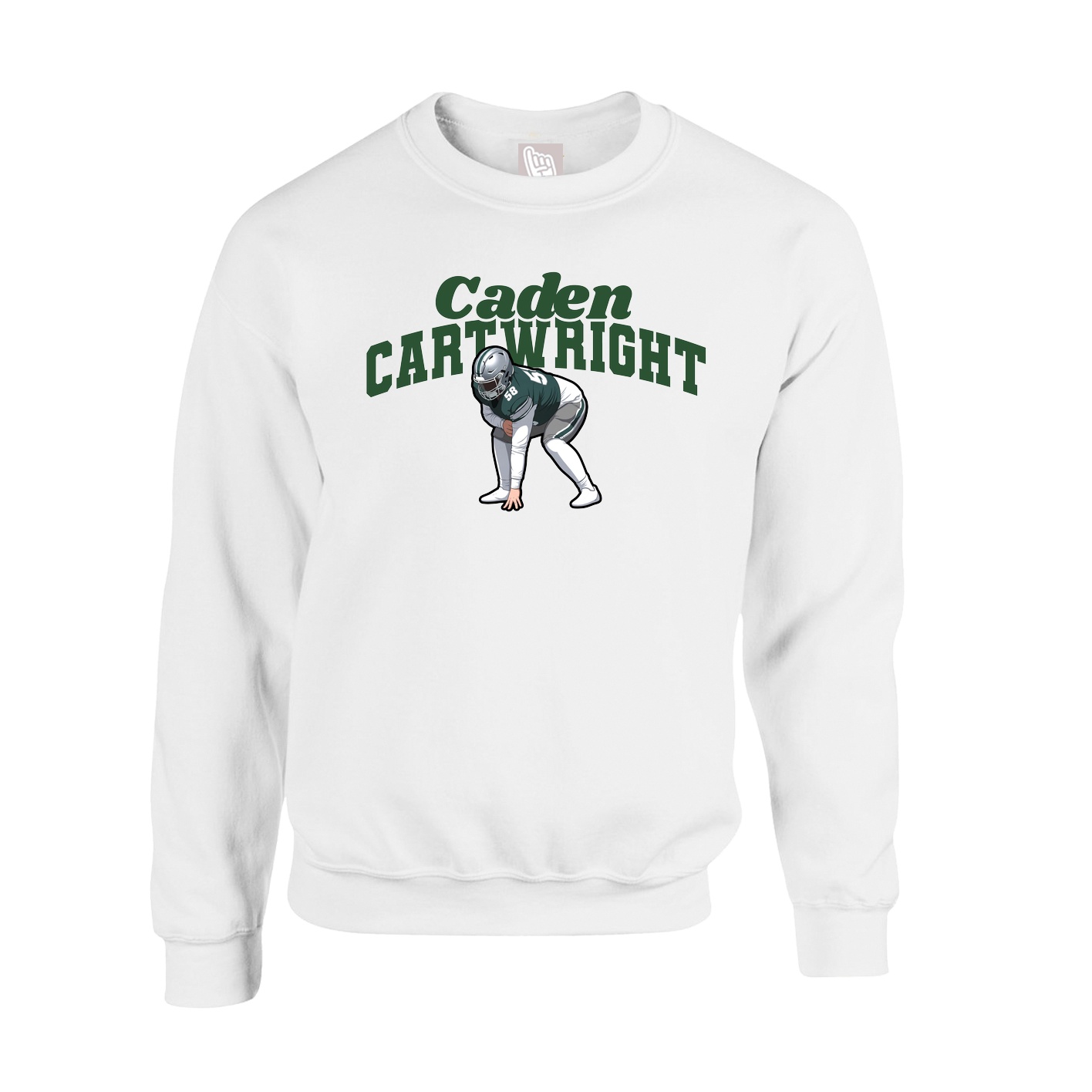 Fleece Crew — Signature Arch in White