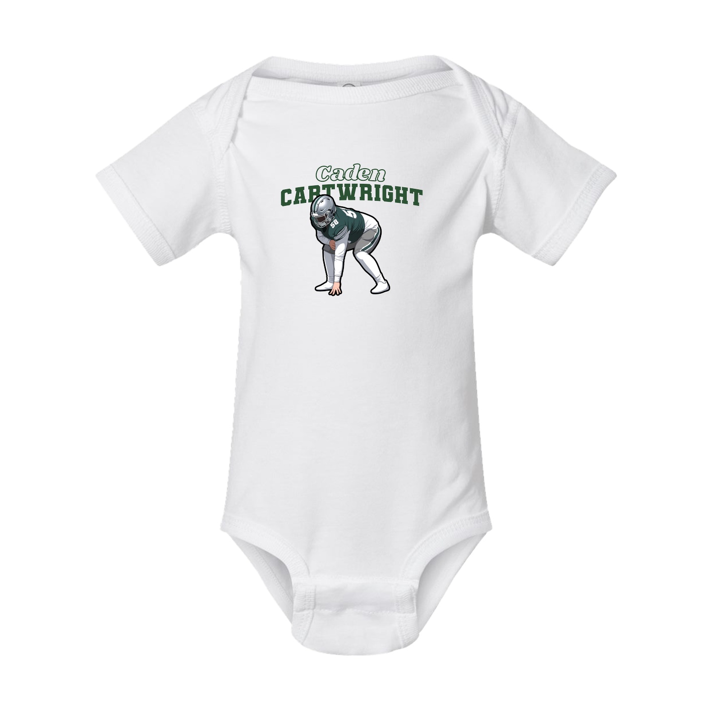 Baby Onesie — Name Arch in White