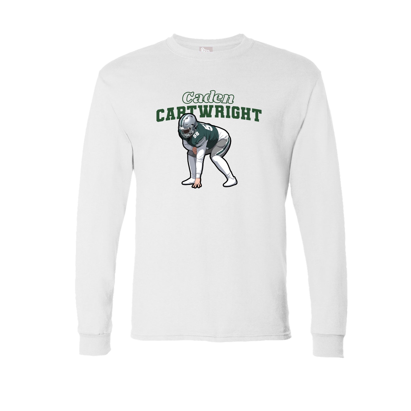 Long Sleeve Tee — Name Arch in White