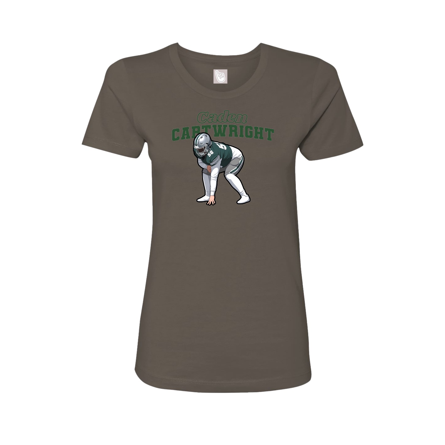 Fitted Women's Tee — Name Arch in Grey