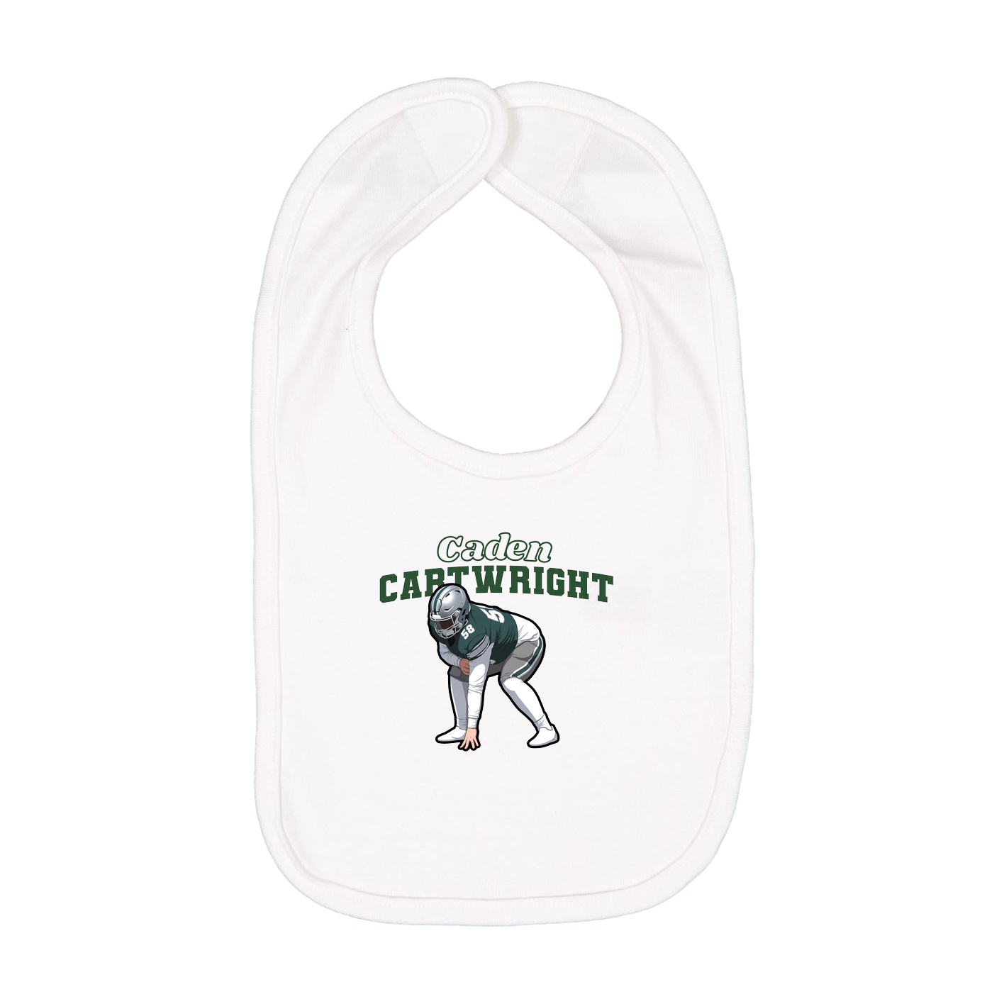 Infant Bib — Name Arch in White