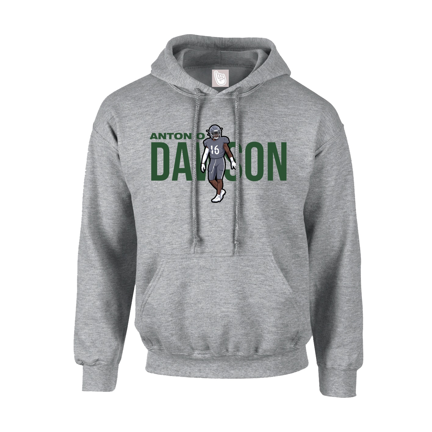 Hoodie — Player Name in Grey