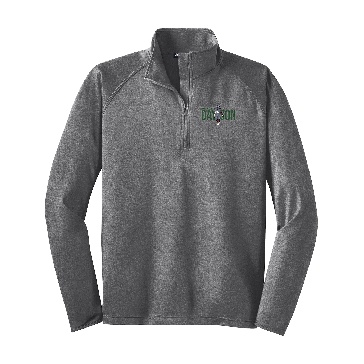 Q-Zip Pullover — Player Name in Grey