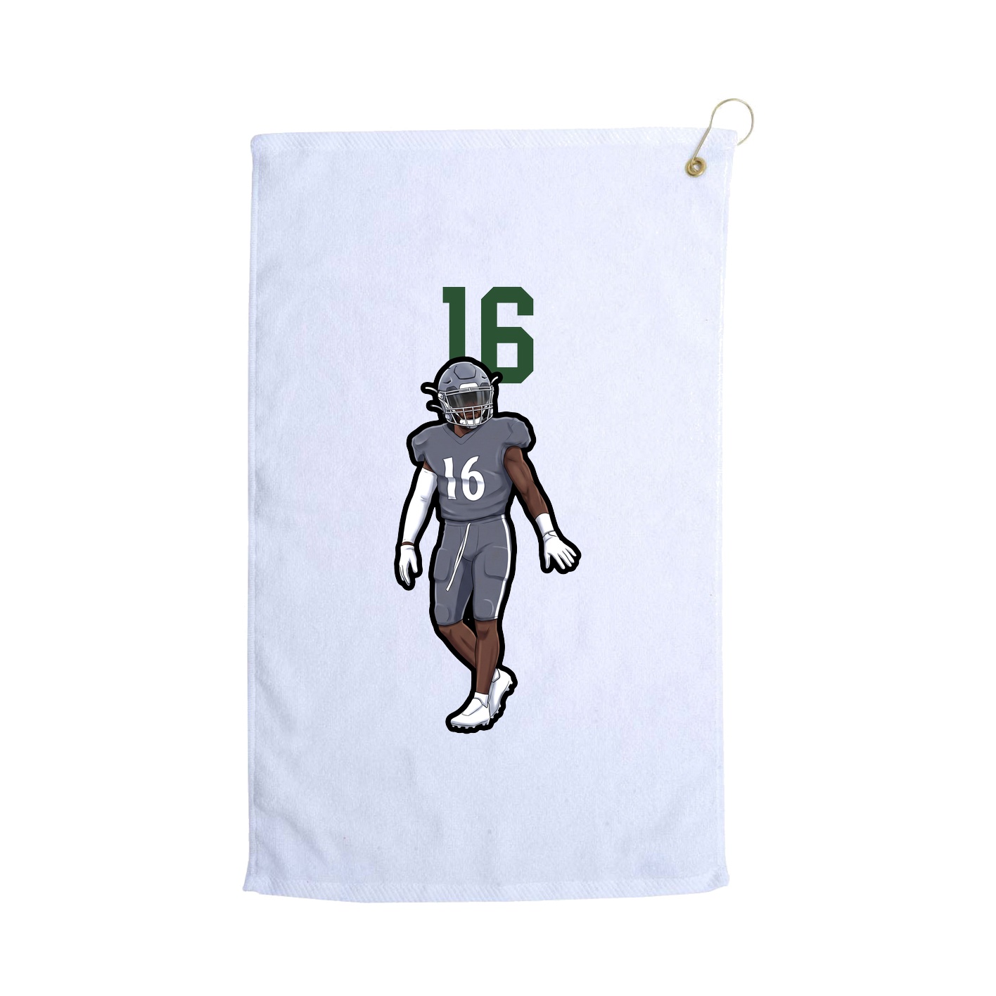 Golf Towel — Number Top in White