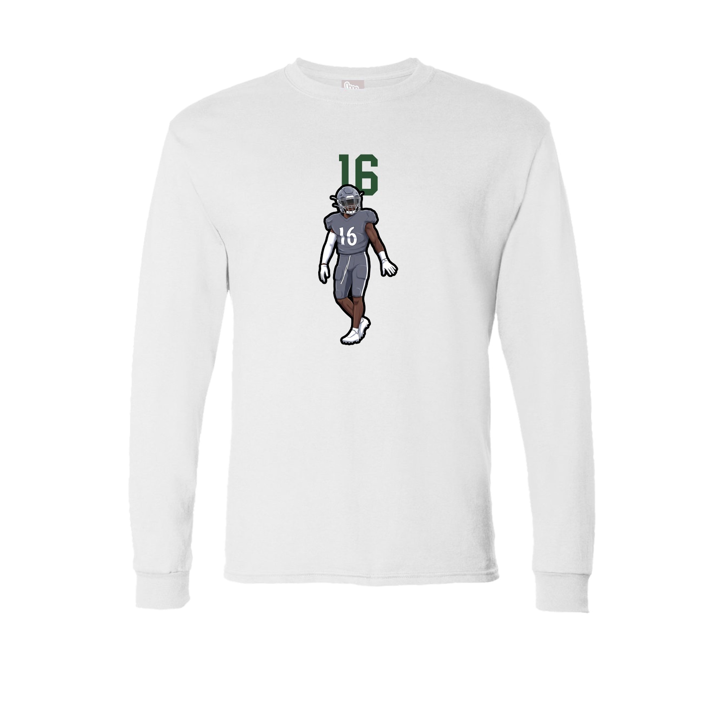 Long Sleeve Tee — Number Top in White
